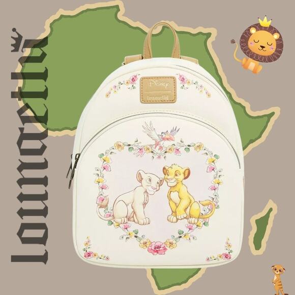 NWT Loungefly Disney The Lion King Young Simba & Nala Heart Mini Backpack main image 6